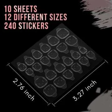 Makartt 10 Sheets Nail Adhesive Tab Press On Nail Glue Sticker Double Side, Jelly Waterproof Adhesive Nail Tab Glue