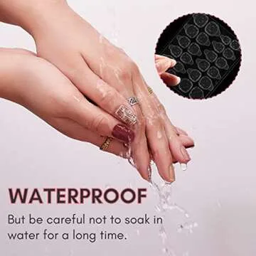 Makartt 10 Sheets Nail Adhesive Tab Press On Nail Glue Sticker Double Side, Jelly Waterproof Adhesive Nail Tab Glue