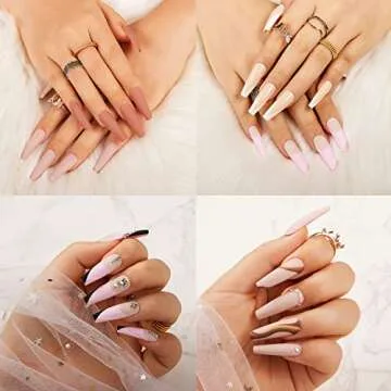 Makartt 10 Sheets Nail Adhesive Tab Press On Nail Glue Sticker Double Side, Jelly Waterproof Adhesive Nail Tab Glue