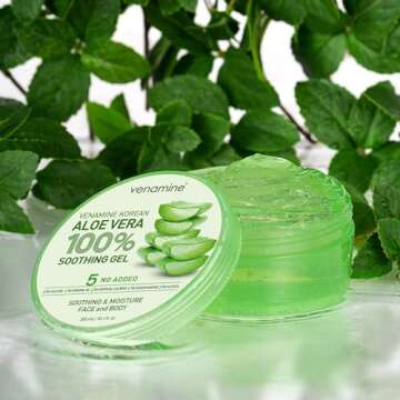 VENAMINE Korean Aloe Vera Soothing & Moisture Gel 100% Organic 300ml for Face and Body