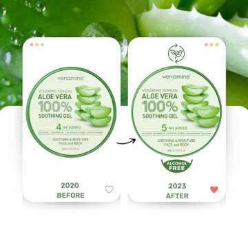 VENAMINE Korean Aloe Vera Gel for Soothing Hydration 300ml