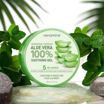 VENAMINE Korean Aloe Vera Gel for Soothing Hydration 300ml