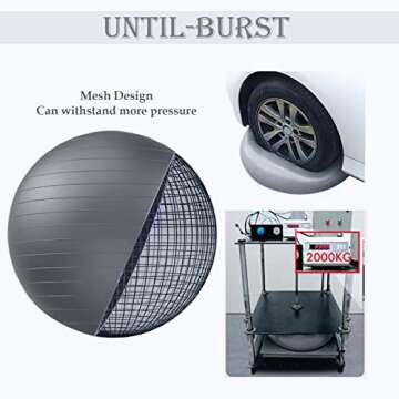 Soft Exercise ball, Anti-Burst Yoga Ball Chair Supports 2200lbs, Stability Swiss Ball w/ Pump for Pr...