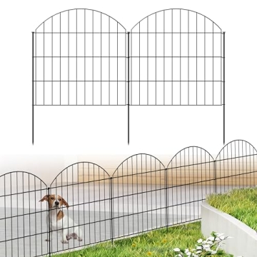 Rustproof FOREHOGAR Metal Garden Fence, 5 Panels & Stakes