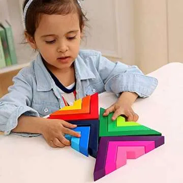 Lewo Rainbow Stacking Game - Educational Kids Building Blocks