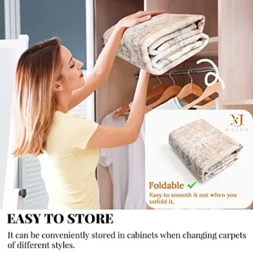 MUJOO Pink Area Rug Small Boho Non-Slip Washable 2'x3'