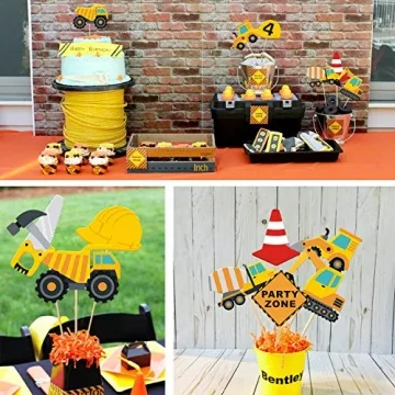 Faisichocalato 16pcs Construction Party Centerpiece Decorations