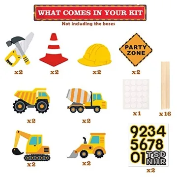 Faisichocalato 16pcs Construction Party Centerpiece Decorations