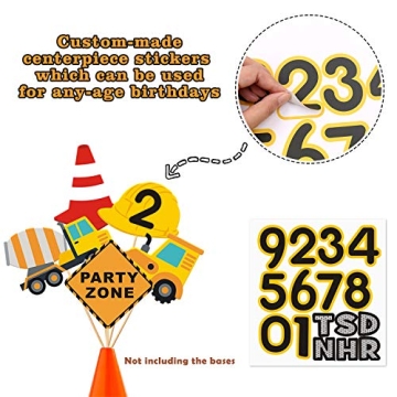 Faisichocalato 16pcs Construction Party Centerpiece Decorations