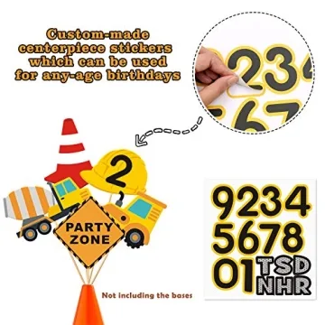 Faisichocalato 16pcs Construction Party Centerpiece Decorations