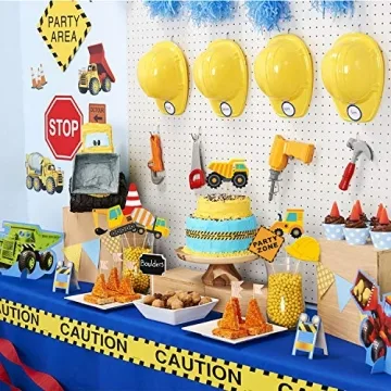 Faisichocalato 16pcs Construction Party Centerpiece Decorations