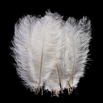 AWAYTR 10-12 inch (25-30cm) Natural Ostrich Feathers for Wedding Centerpieces Home Decoration,Flower...