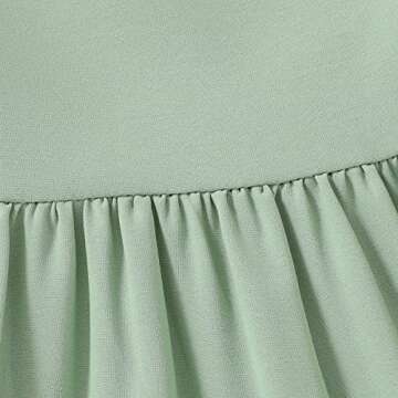 Toddler Baby Girl Boho Dress Linen Ruffle Sleeveless Casual Dress Kids Solid Floral Summer Beach Sundress(Green, 3-4T)