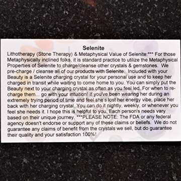 Zenergy Gems Charged Premium Natural Crystal 8mm Bead Bracelet + Moroccan Selenite Charging Crystal [Included] (Black Tourmaline (Himalayan))