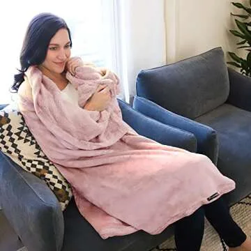 Catalonia Pink Sherpa Throws Blanket for Girls, Valentine's Day Gifts, Super Soft Comfy Fuzzy Micro Plush Fleece Snuggle TV Blanket for Sofa Couch Bed, 50"x60"