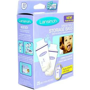 Lansinoh Breast Milk Storage Bags - Secure & Easy 50 Count