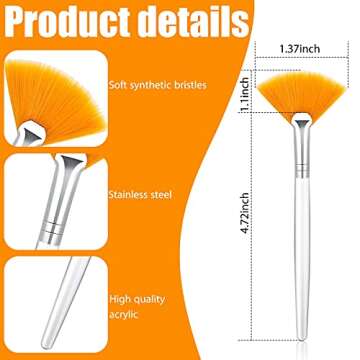 Patelai 14 Pieces Fan Brushes Applicator, Mask Brushes for Facial Makeup Tools for Face Cosmetic(Yellow)