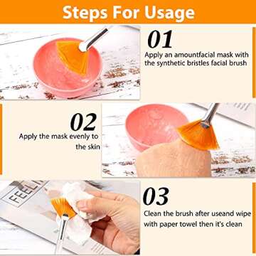 Patelai 14 Pieces Fan Brushes Applicator, Mask Brushes for Facial Makeup Tools for Face Cosmetic(Yellow)