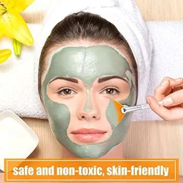 Patelai 14 Pieces Fan Brushes Applicator, Mask Brushes for Facial Makeup Tools for Face Cosmetic(Yellow)