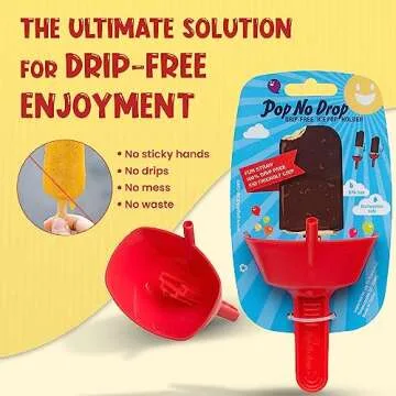 THE ORIGINAL Pop No Drop Popsicle Holder - Mess-Free Frozen Treats Holder with Straw - Drip Free, BP...