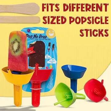 THE ORIGINAL Pop No Drop Popsicle Holder - Mess-Free Frozen Treats Holder with Straw - Drip Free, BPA Free & Dishwasher Safe - No Drip Ice Pop Popsicle Holders for Kids and Adults - GREEN w/Header