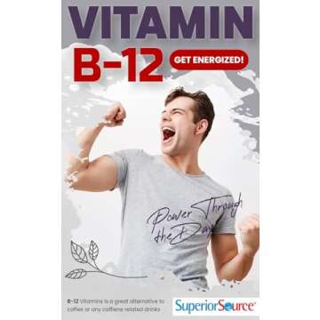Superior Source No Shot Vitamin B12 Methylcobalamin 1000 mcg, Quick Dissolve MicroLingual Tablets, 60 Count, Active Form of B12, Supports Energy Production, Nervous System Support, Non-GMO