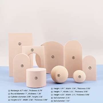 STKMELON 9PCS Product Photography Props Foam Cube, Photo Shooting Props for Food, Jewelry, Cosmetics...