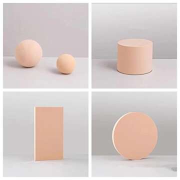 STKMELON 9PCS Product Photography Props Foam Cube, Photo Shooting Props for Food, Jewelry, Cosmetics and Accessories (Beige)