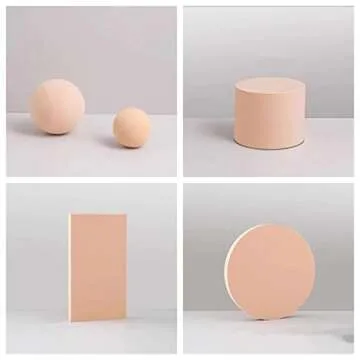 STKMELON 9PCS Product Photography Props Foam Cube, Photo Shooting Props for Food, Jewelry, Cosmetics and Accessories (Beige)