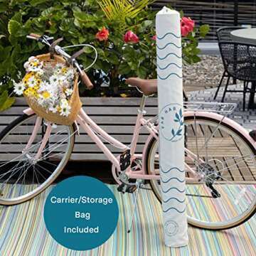 Fab Habitat Outdoor Rug - Waterproof, Fade Resistant, Crease-Free - Premium Recycled Plastic - Tribal Boho Neutral - Large Patio, Deck, Sunroom, Camping, RV - Kilimanjaro - Black - 6 x 9 ft