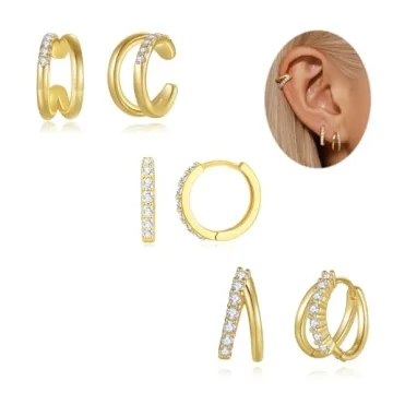 Trendy QUINBY Hoop Earrings Set for Sensitive Ears