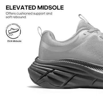 NORTIV 8 Women's Walking Shoes Cushion Comfortable ActiveBreeze Running Tennis Shoes Non-Slip Workout Gym Sports Athletic Breathable Fashion Sneakers,Size 10,All Black,SNWS248W