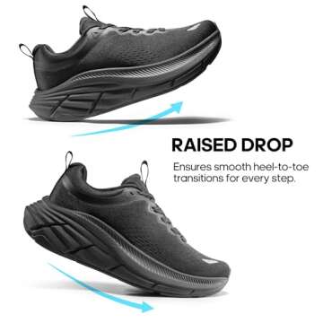 NORTIV 8 Women's Walking Shoes Cushion Comfortable ActiveBreeze Running Tennis Shoes Non-Slip Workout Gym Sports Athletic Breathable Fashion Sneakers,Size 10,All Black,SNWS248W