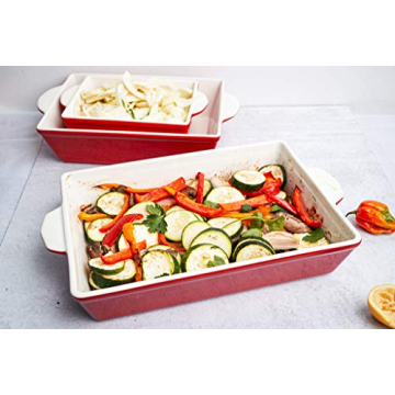 Kook Ceramic Bakeware Set for Casseroles & More