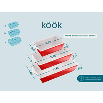 Kook Ceramic Bakeware Set for Casseroles & More
