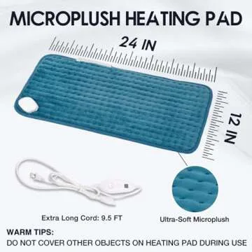 DAILYLIFE Heating Pad for Back Pain Relief 12" x 24"