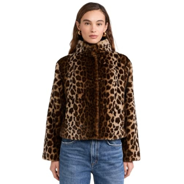 Stylish Velvet Women's Valli Leopard Faux Fur Jacket for Chic Look