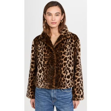 Velvet Women's Valli Faux Fur Jacket in Leopard Print