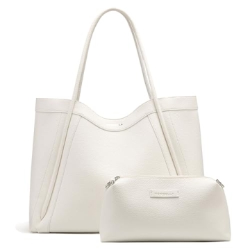 NEWBELLA Large Kelly Tote Bag for Women, Crossbody Handbag Hobo with Purse White