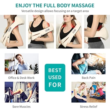 Nekteck Shiatsu Neck and Back Massager with Heat