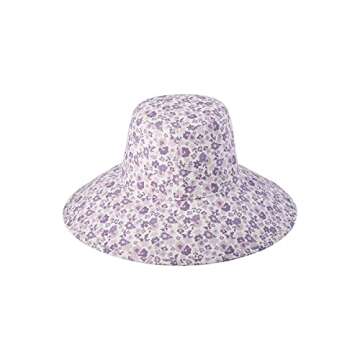 Lack of Color Women's Wide-Brimmed Cotton Canvas Holiday Bucket Hat (Violet Bloom, Small/Medium)