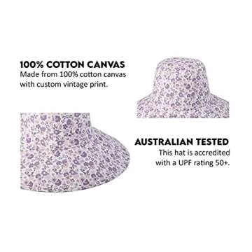 Lack of Color Women's Wide-Brimmed Cotton Canvas Holiday Bucket Hat (Violet Bloom, Small/Medium)