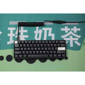 Tez Cables Custom Coiled Black USB-C Keyboard Cable