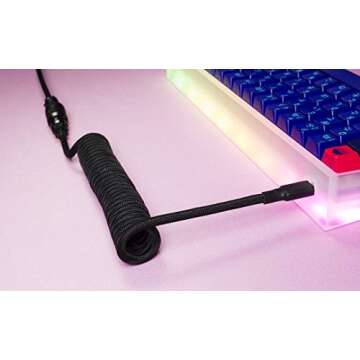 Tez Cables Custom Coiled Black USB-C Keyboard Cable