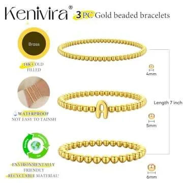 Kenivira Gold Beaded Bracelets - Non Tarnishing Elegance