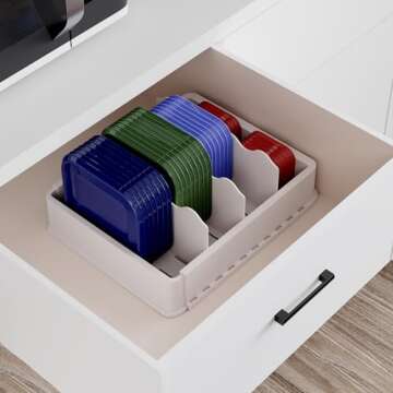 SWOMMOLY Expandable Lid Organizer for Food Storage