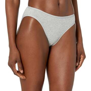 Amazon Essentials Women's Cotton Bikini Brief Underwear (Available in Plus Size), Pack of 6, Black/G...