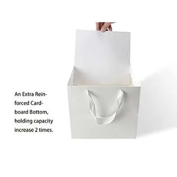 HUAPRINT White Gift Bags 24 Pack - Eco-Friendly & Versatile
