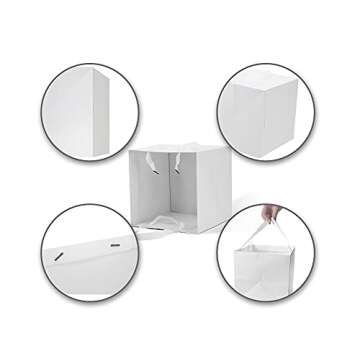 HUAPRINT White Gift Bags 24 Pack - Eco-Friendly & Versatile