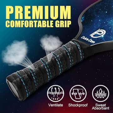 DULCE DOM Pickleball Paddles, USAPA Approved Set with 4 Premium Wood Balls and Bag, Rackets Gifts for Beginners & Pros, Women Men